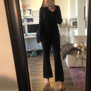 H&M ribbed co ord flared pants plisse